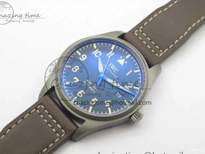 MIROTIME 0507 Mark XVIII IW327006 Titanium V7F 1:1 Best Edition Black Dial on Brown Leather Strap A Attractive 7080
